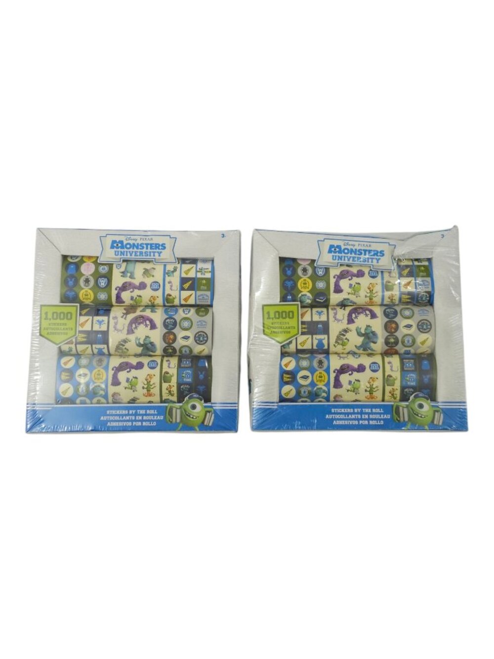 Disney Pixar Monsters University Party Favors 1000 Stickers Roll Lot of 2 Sealed